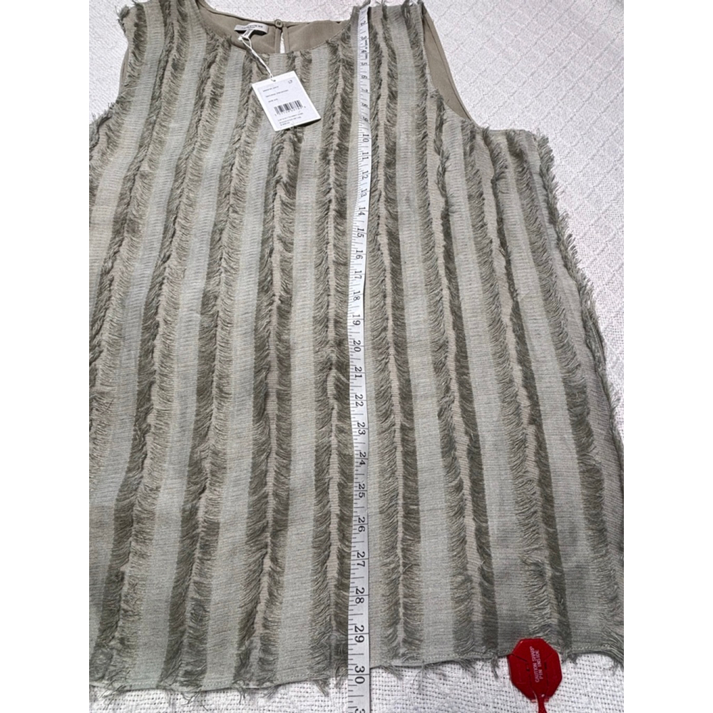 Lafayette 148 NY Pistachio Green 75% Linen Silk Sleeveless Fringe Blouse SZ XXL - Picture 6 of 14